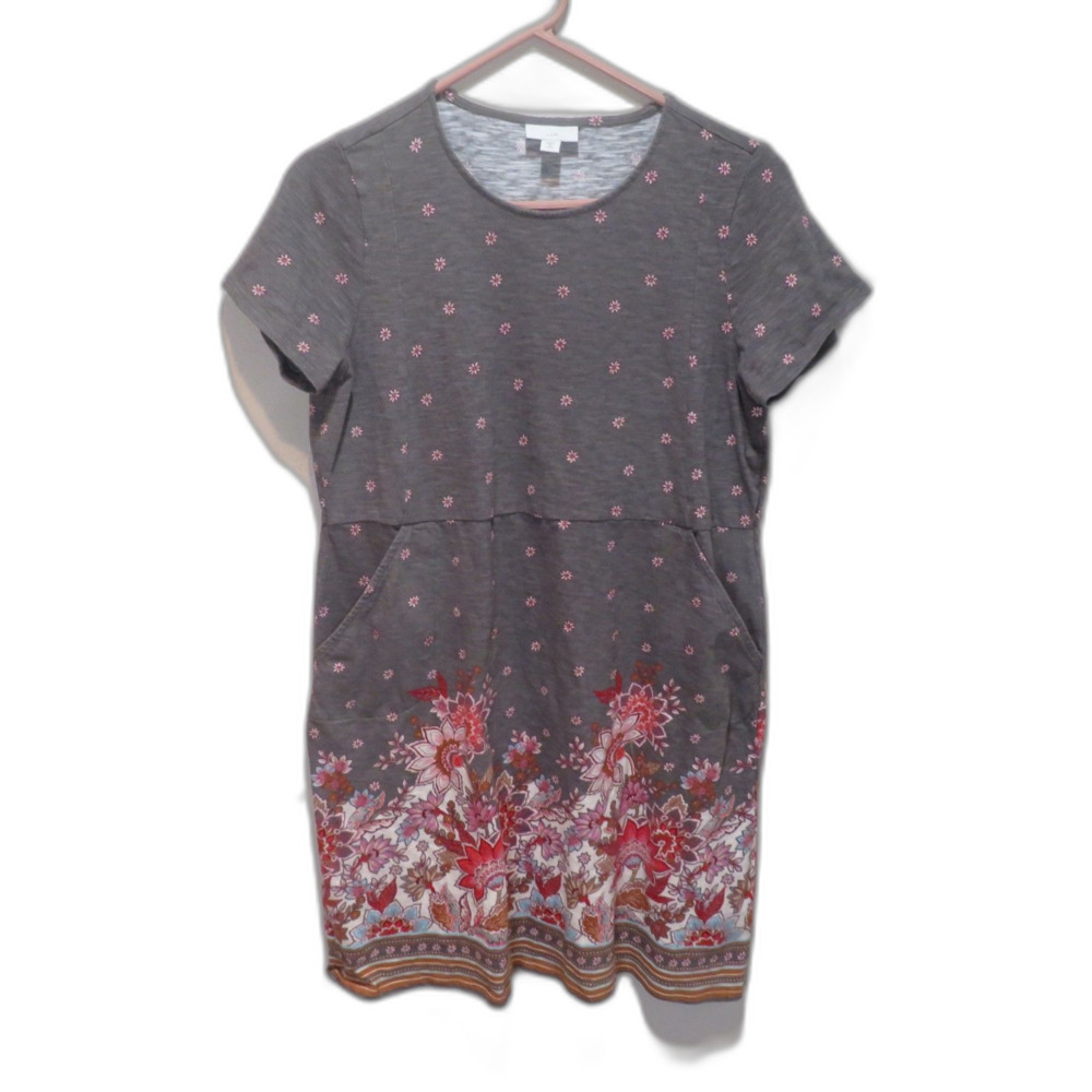J. Jill‎ Floral T-Shirt Dress Size Medium Petite